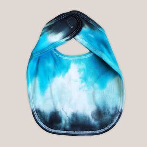 Baja Tie Dye Organic Cotton Bib in Aqua Blue | Hand Dyed Baby Clothing